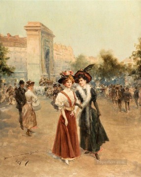  Spain Oil Painting - girlfriends Spain Bourbon Dynasty Mariano Alonso Perez